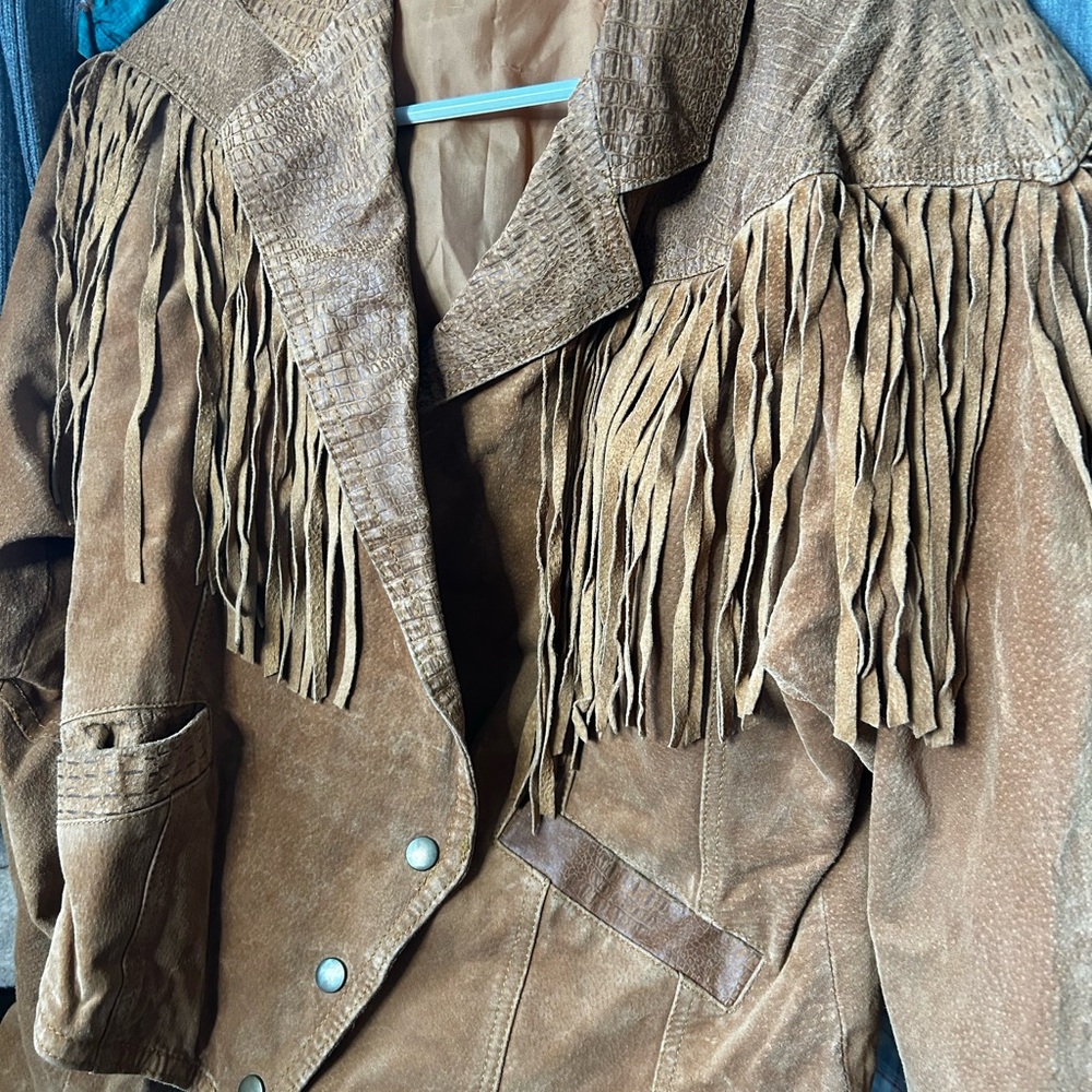 Vintage Fringed Tan Women's Jacket